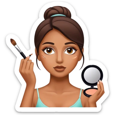 Girl doing makeup sticker