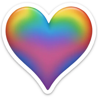 Rainbow heart sticker