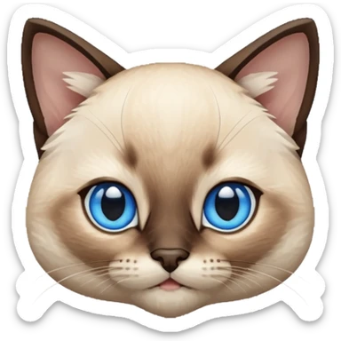 Face of Siamese Kitten in game pixelized style sticker