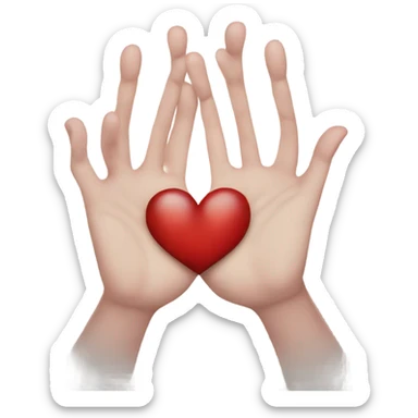 Heart hands red eyes sticker