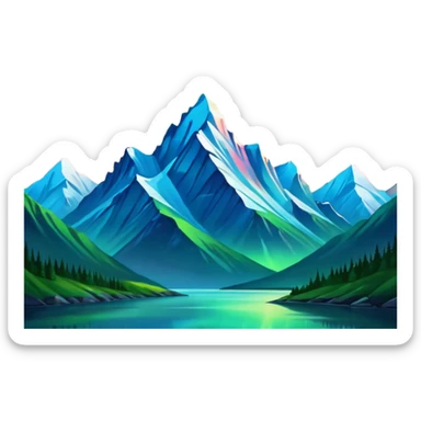 Northern Lights aesthetic mountains  sticker