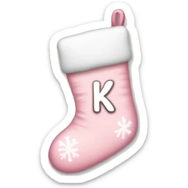  light pink Christmas stocking with letter k sticker