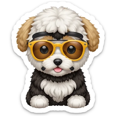 Maltipoo with sunglasses sticker