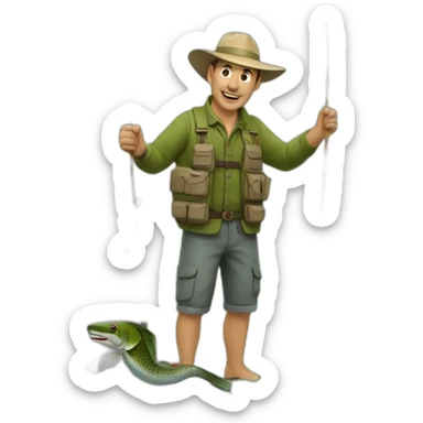 fishing-men-river sticker