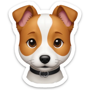 Jack russell with fully ginger face sticker