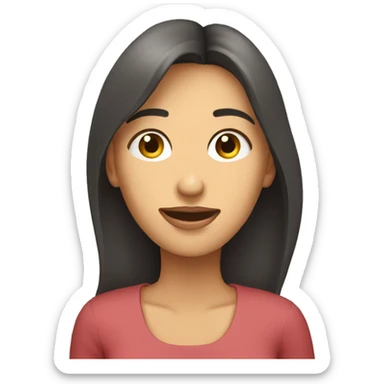 Mujer viendo hacia arriba mientras saca la lengua sticker