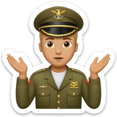 Military guy shrug  sticker