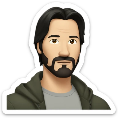 beardless Keanu with short hair sticker