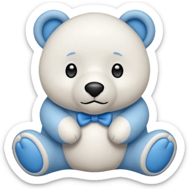 Oso de peluche blanco con lazito sticker