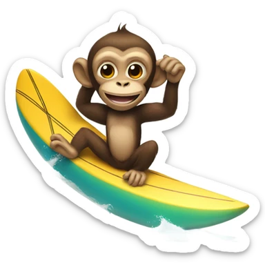 monkey on a surfboard  sticker