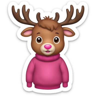 reindeer baby  cute, full body , sweater  sticker