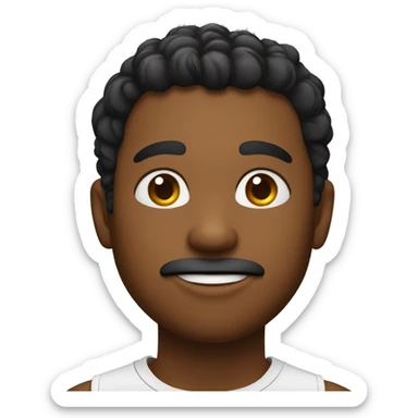 Un chico de pelo negro lasio con los ojos marrones de piel blanca sticker