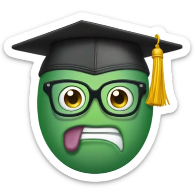 pickle face add glasses and graduation cap sticker