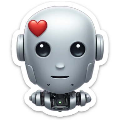 Robot heart sticker