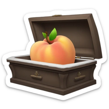 Peach in a coffin sticker
