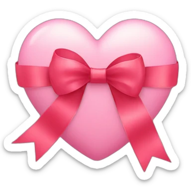 heart with ribbon bow sticker