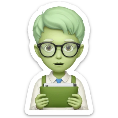 Alien but he’s a nerd sticker