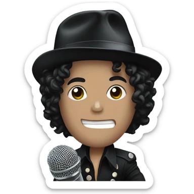 Michael Jackson with a microphone sticker