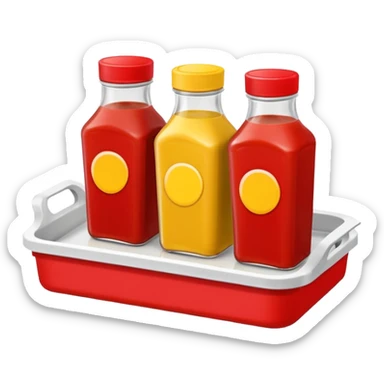 a ketchup and mustard tray sticker