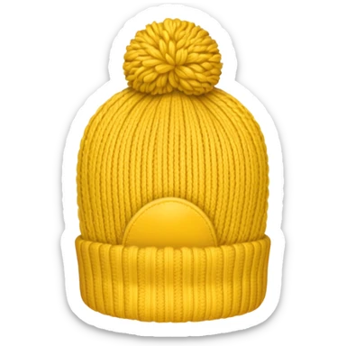Winter Knit Hat yellow sticker