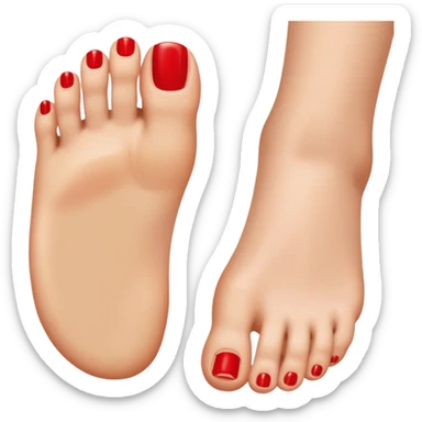 A red toenail sticker