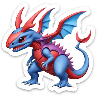 Stitch-Salamence-Venom-Genesect-Heliolisk-Amaura-fusion sticker
