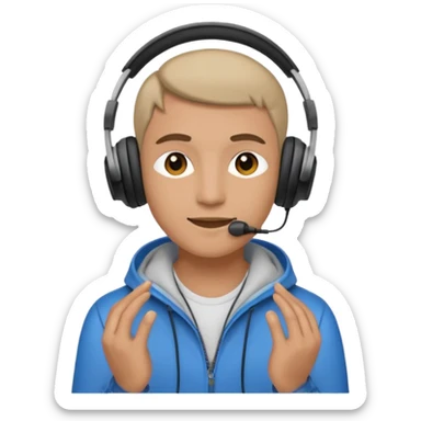 listening to music with headphones sticker