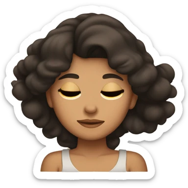Girl with tan skin and brownish black hair sleeping peacefully  sticker