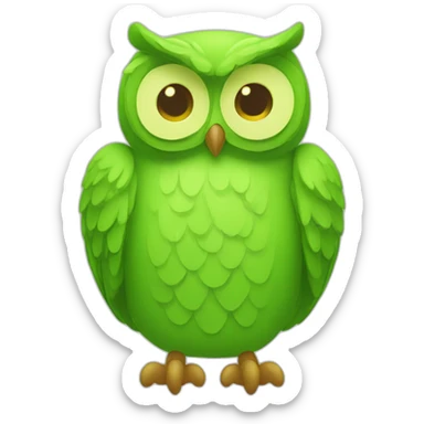 duo duolingo green owl sticker
