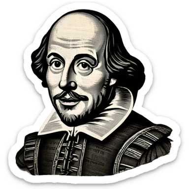 Shakespeare made of newspaper cuttings 420 roses flowers sticker