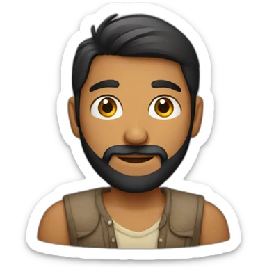 Indian male age 25 with beard sticker