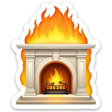 Fireplace glowing with a godly aura  sticker