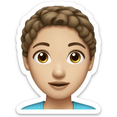 Thai women Brown hair Blue eyes sticker