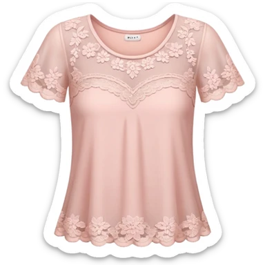 light pink top with lace sticker