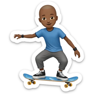 skateboarder black boy mugshot with  sticker