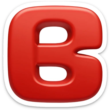 The Letter G with the color red sticker