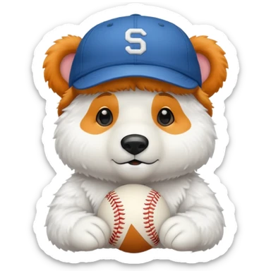 white Bear with cap sticker