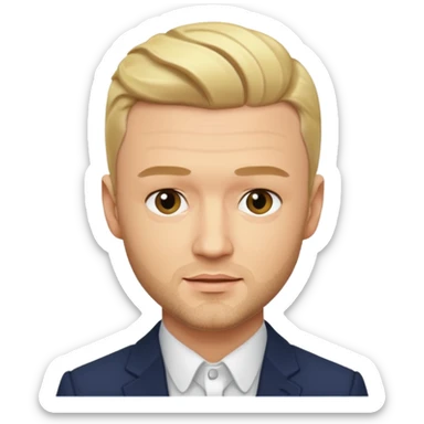 Justin Timberlake with blonde hair sticker