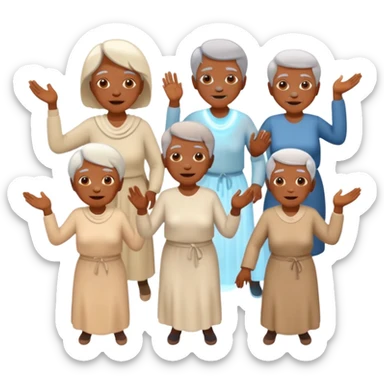 an emoji showing older people with power of $MOVEMENT, ethereal sticker