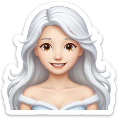 a smiling snow princess sticker