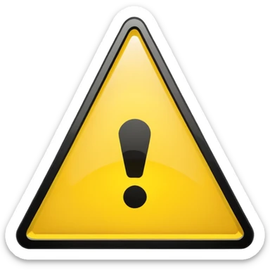 triangle warning sign with exclamation mark sticker