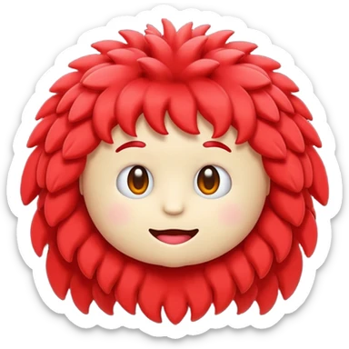 French frize emoji: NO FACE, red case, front sticker