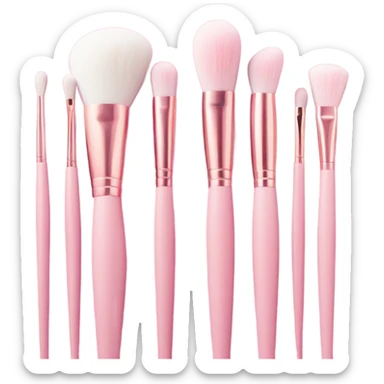 pink aesthetic makeup brush sticker