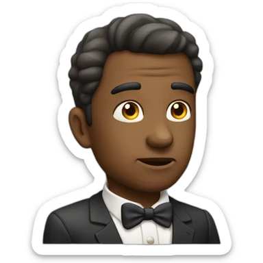 rich millionaire with a thinking face holding his chin sticker