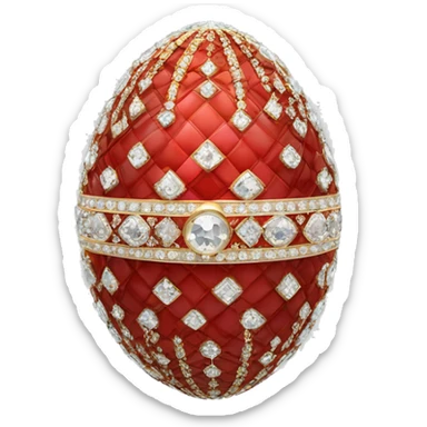 Red Faberge egg with diamonds and elegant pattern  sticker