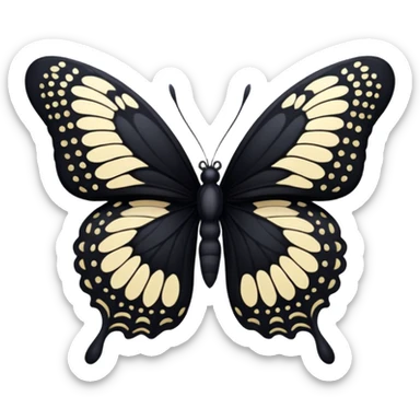 A black butterfly sticker
