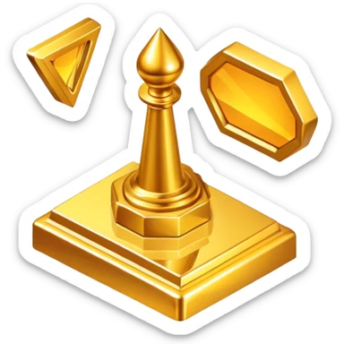 Real world assets isometric golden sticker