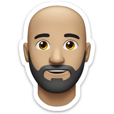 Bald guy with a black beard with some grays and dark brown eagle eyes and strong bushy eyebrows sticker