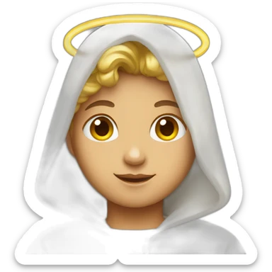 angel with hood with halo sticker