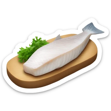 white fish steak with bone sticker